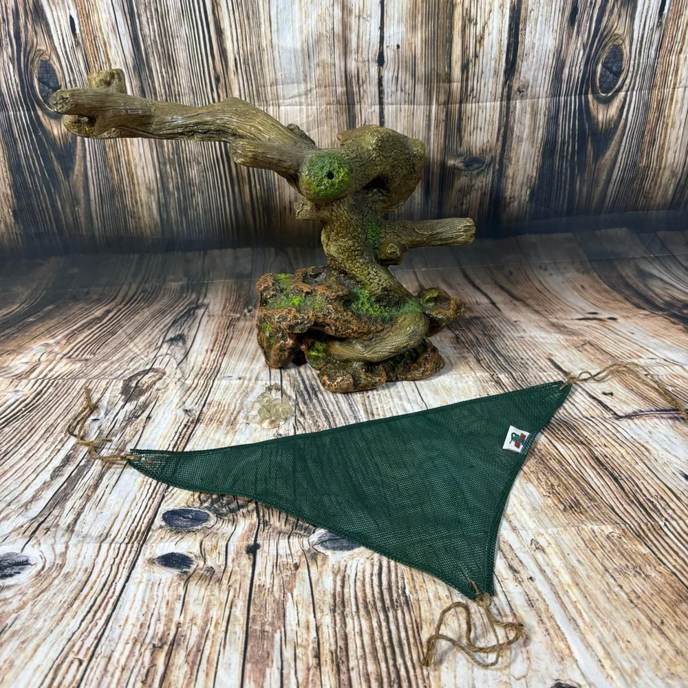 Reptile Aquarium Decor Tree & Hammock Habitat Hideout Resin Moss Bearded Dragon